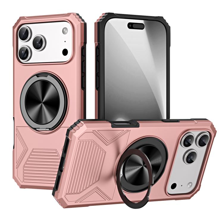 Alloy Rotating Holder MagSafe Shockproof Phone Case, For iPhone 17 Pro Max, For iPhone 17 Pro