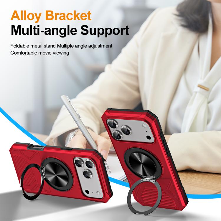 Alloy Rotating Holder MagSafe Shockproof Phone Case, For iPhone 17 Pro Max, For iPhone 17 Pro
