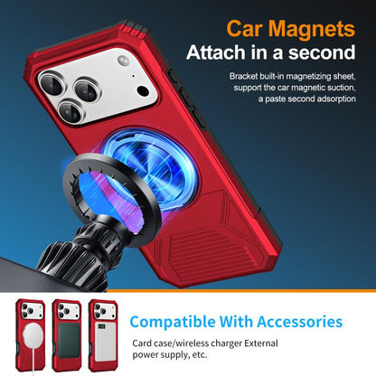 Alloy Rotating Holder MagSafe Shockproof Phone Case, For iPhone 17 Pro Max, For iPhone 17 Pro
