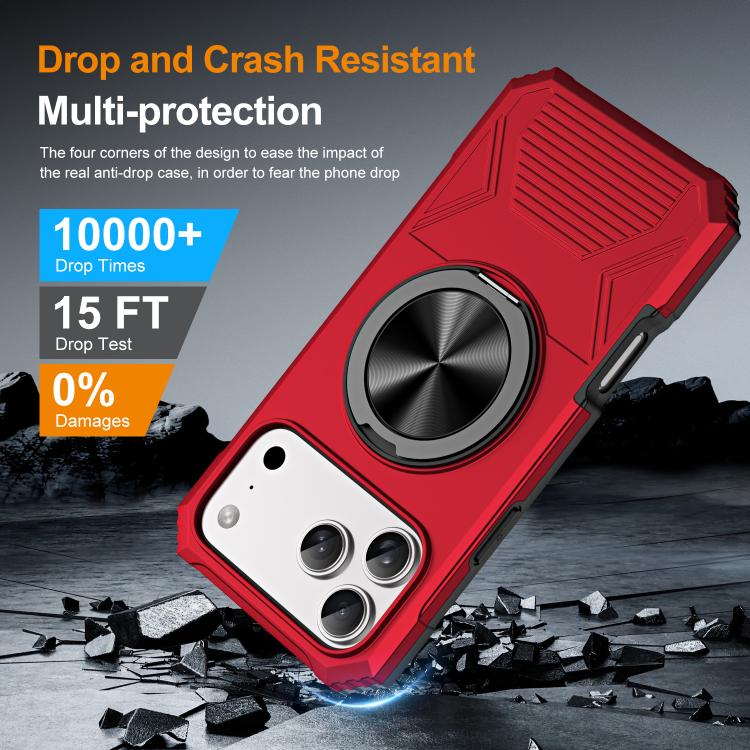 Alloy Rotating Holder MagSafe Shockproof Phone Case, For iPhone 17 Pro Max, For iPhone 17 Pro
