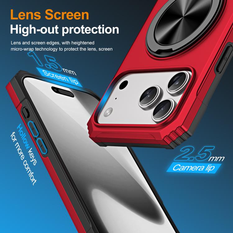 Alloy Rotating Holder MagSafe Shockproof Phone Case, For iPhone 17 Pro Max, For iPhone 17 Pro