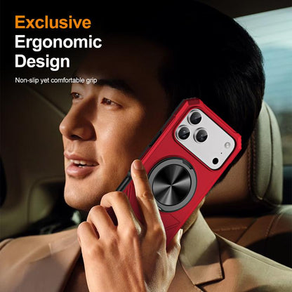 Alloy Rotating Holder MagSafe Shockproof Phone Case, For iPhone 17 Pro Max, For iPhone 17 Pro