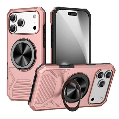 Alloy Rotating Holder MagSafe Shockproof Phone Case, For iPhone 17 Pro Max, For iPhone 17 Pro