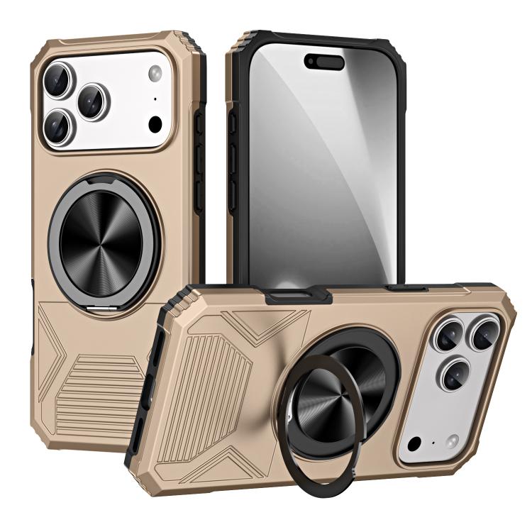 Alloy Rotating Holder MagSafe Shockproof Phone Case, For iPhone 17 Pro Max, For iPhone 17 Pro