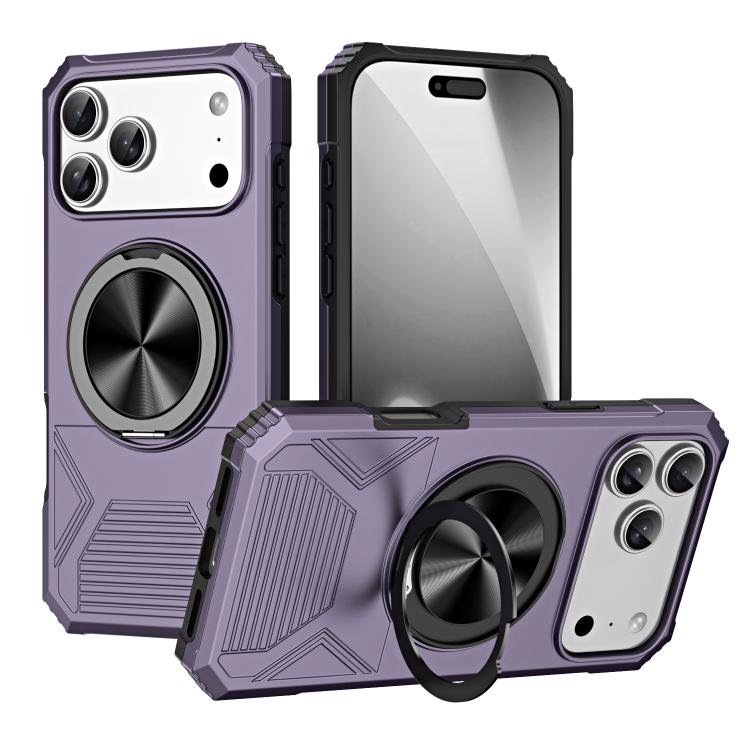 Alloy Rotating Holder MagSafe Shockproof Phone Case, For iPhone 17 Pro Max, For iPhone 17 Pro