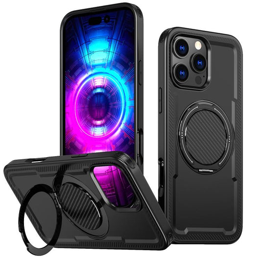 kalebol Metal 360 Degree Rotation Holder MagSafe Phone Case, For iPhone 16 Pro, For iPhone 16 Plus, For iPhone 16, For iPhone 15 Pro Max