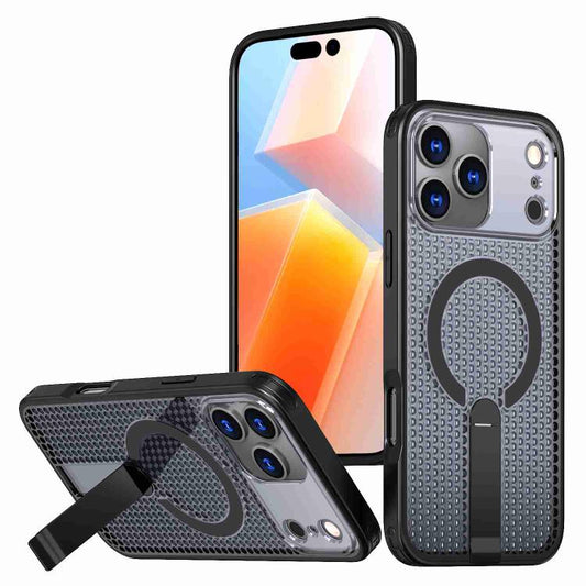 kalebol Honeycomb Cooling MagSafe Holder Phone Case, For iPhone 17 Pro, For iPhone 17, For iPhone Air, For iPhone 16 Pro Max