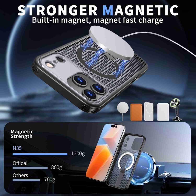 kalebol Honeycomb Cooling MagSafe Holder Phone Case, For iPhone 17 Pro, For iPhone 17, For iPhone Air, For iPhone 16 Pro Max