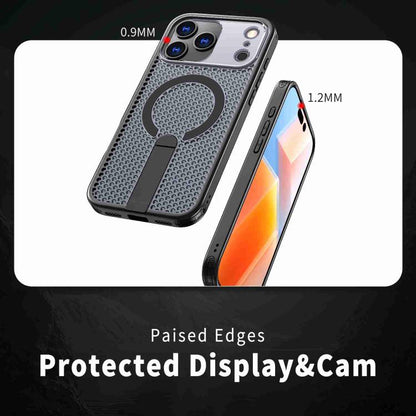 kalebol Honeycomb Cooling MagSafe Holder Phone Case, For iPhone 17 Pro, For iPhone 17, For iPhone Air, For iPhone 16 Pro Max
