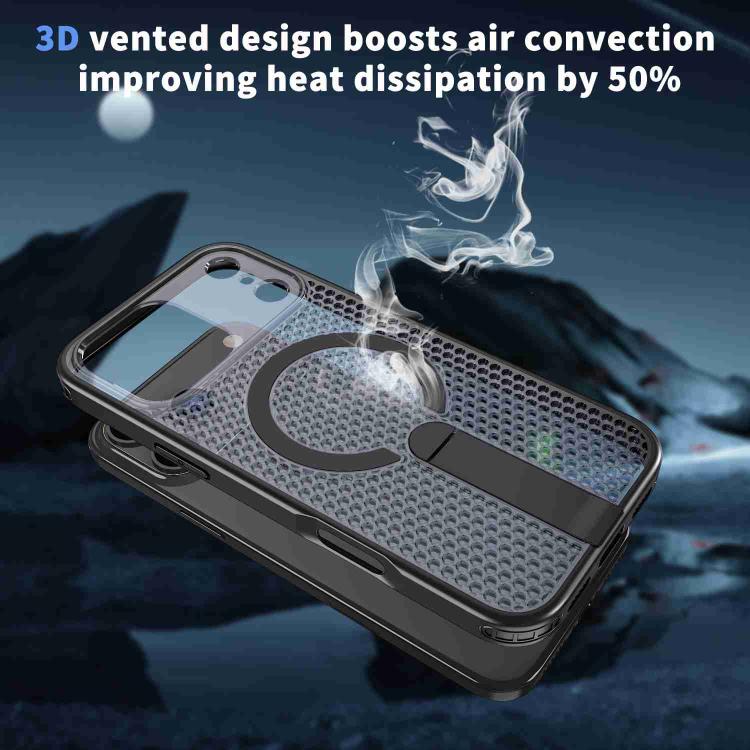 kalebol Honeycomb Cooling MagSafe Holder Phone Case, For iPhone 17 Pro, For iPhone 17, For iPhone Air, For iPhone 16 Pro Max