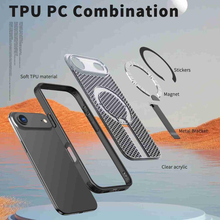 kalebol Honeycomb Cooling MagSafe Holder Phone Case, For iPhone Air, For iPhone 16 Pro Max, For iPhone 16 Pro, For iPhone 16 Plus
