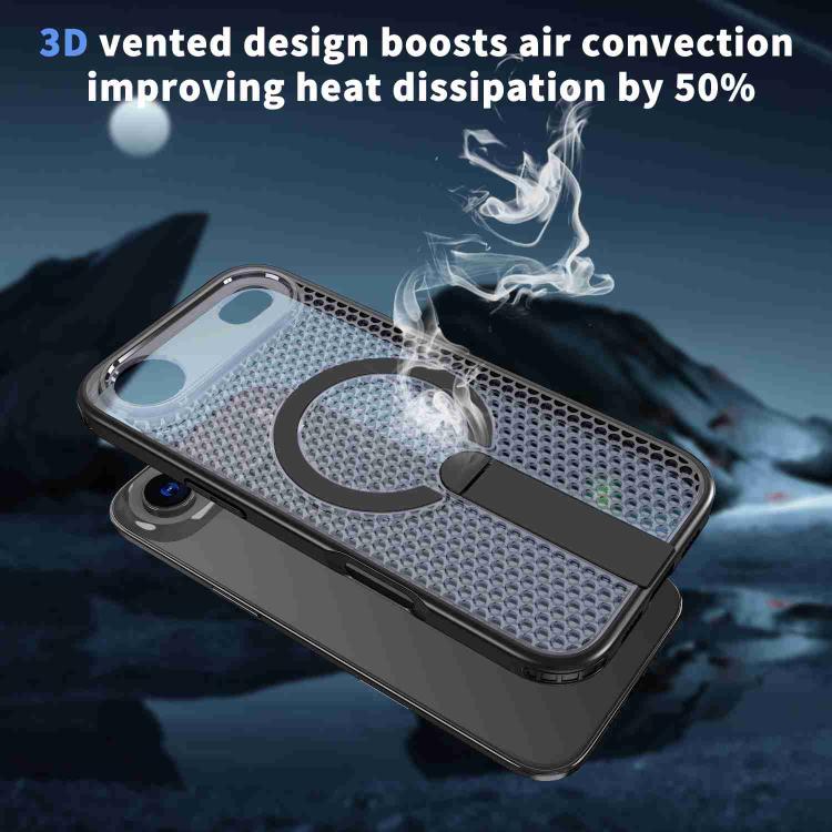 kalebol Honeycomb Cooling MagSafe Holder Phone Case, For iPhone Air, For iPhone 16 Pro Max, For iPhone 16 Pro, For iPhone 16 Plus