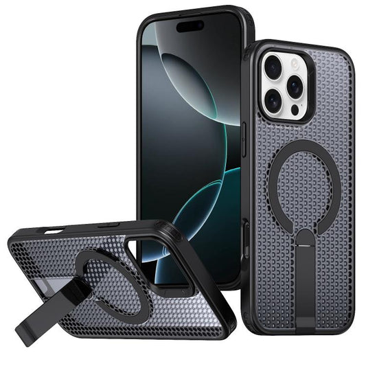 kalebol Honeycomb Cooling MagSafe Holder Phone Case, For iPhone 16 Pro, For iPhone 16 Plus, For iPhone 16, For iPhone 15 Pro Max