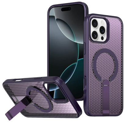 kalebol Honeycomb Cooling MagSafe Holder Phone Case, For iPhone Air, For iPhone 16 Pro Max, For iPhone 16 Pro, For iPhone 16 Plus