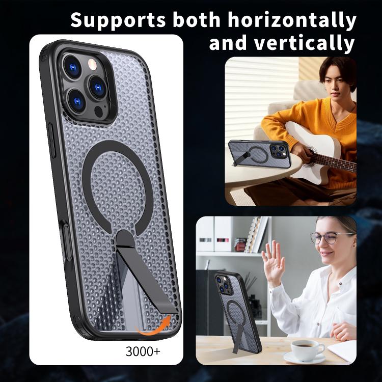 kalebol Honeycomb Cooling MagSafe Holder Phone Case, For iPhone 15 Pro, For iPhone 15 Plus, For iPhone 15, For iPhone 14 Plus