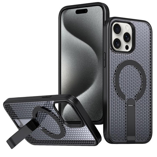 kalebol Honeycomb Cooling MagSafe Holder Phone Case, For iPhone 15 Pro, For iPhone 15 Plus, For iPhone 15, For iPhone 14 Plus