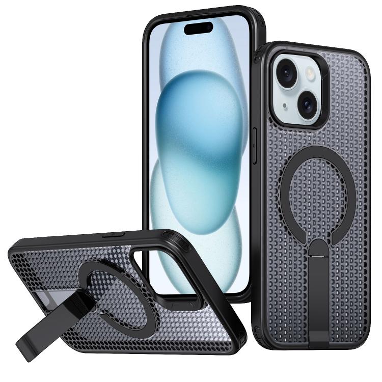 kalebol Honeycomb Cooling MagSafe Holder Phone Case, For iPhone 15, For iPhone 14 Plus, For iPhone 14, For iPhone 14 Pro
