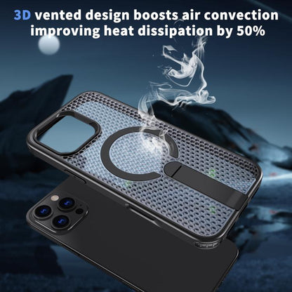 kalebol Honeycomb Cooling MagSafe Holder Phone Case, For iPhone 15, For iPhone 14 Plus, For iPhone 14, For iPhone 14 Pro