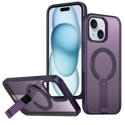 kalebol Honeycomb Cooling MagSafe Holder Phone Case, For iPhone 15 Pro, For iPhone 15 Plus, For iPhone 15, For iPhone 14 Plus