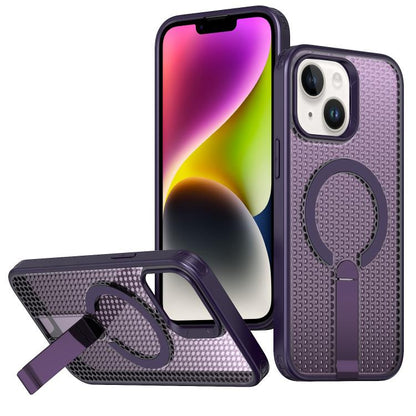 kalebol Honeycomb Cooling MagSafe Holder Phone Case, For iPhone 14, For iPhone 14 Pro, For iPhone 14 Pro Max, For iPhone 13 Pro Max