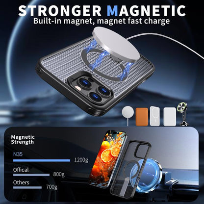 kalebol Honeycomb Cooling MagSafe Holder Phone Case, For iPhone 14 Pro Max, For iPhone 13 Pro Max, For iPhone 13