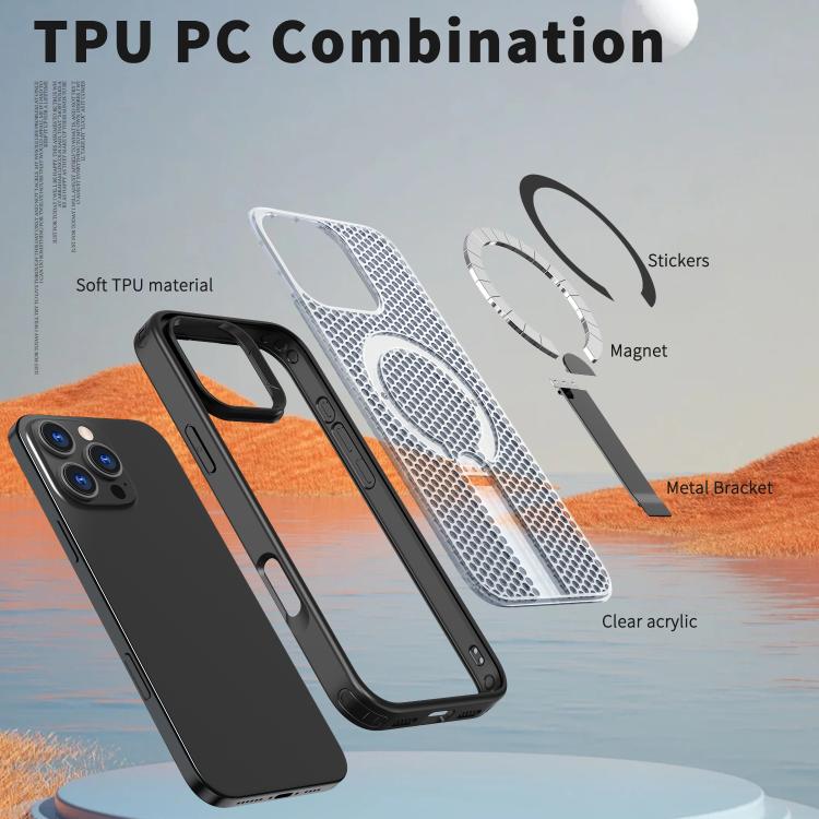 kalebol Honeycomb Cooling MagSafe Holder Phone Case, For iPhone 14 Pro Max, For iPhone 13 Pro Max, For iPhone 13