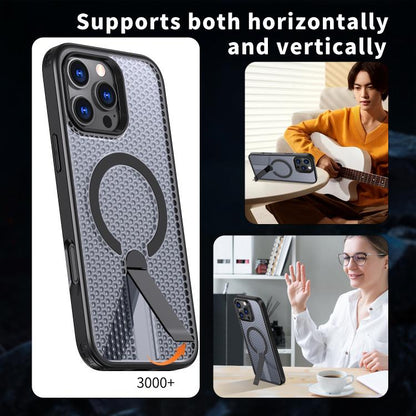 kalebol Honeycomb Cooling MagSafe Holder Phone Case, For iPhone 14 Pro Max, For iPhone 13 Pro Max, For iPhone 13