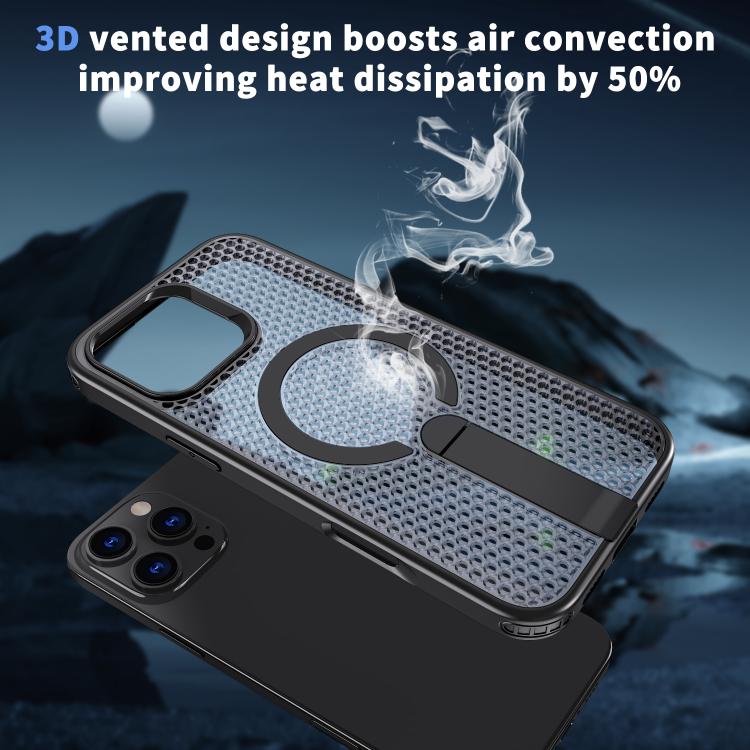 kalebol Honeycomb Cooling MagSafe Holder Phone Case, For iPhone 14 Pro Max, For iPhone 13 Pro Max, For iPhone 13