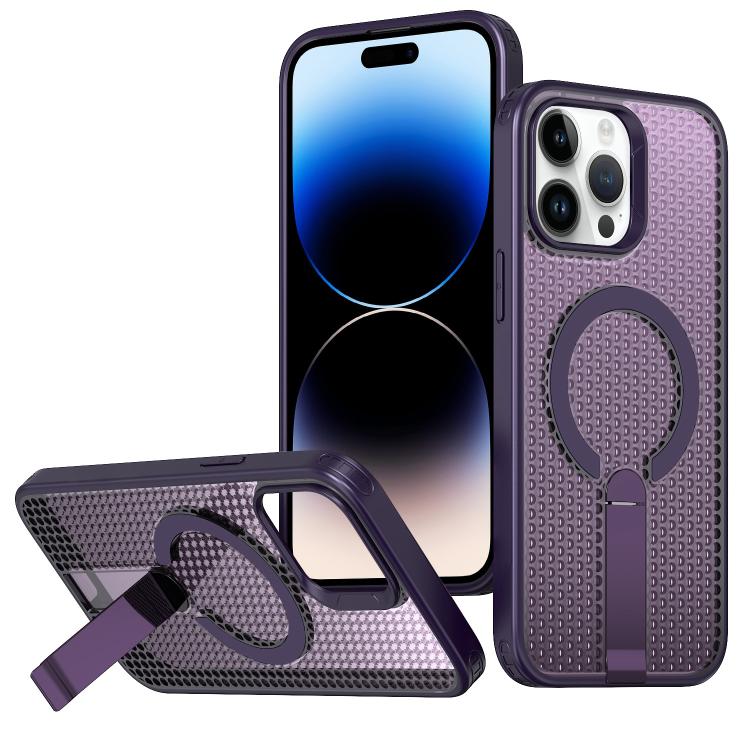 kalebol Honeycomb Cooling MagSafe Holder Phone Case, For iPhone 14, For iPhone 14 Pro, For iPhone 14 Pro Max, For iPhone 13 Pro Max