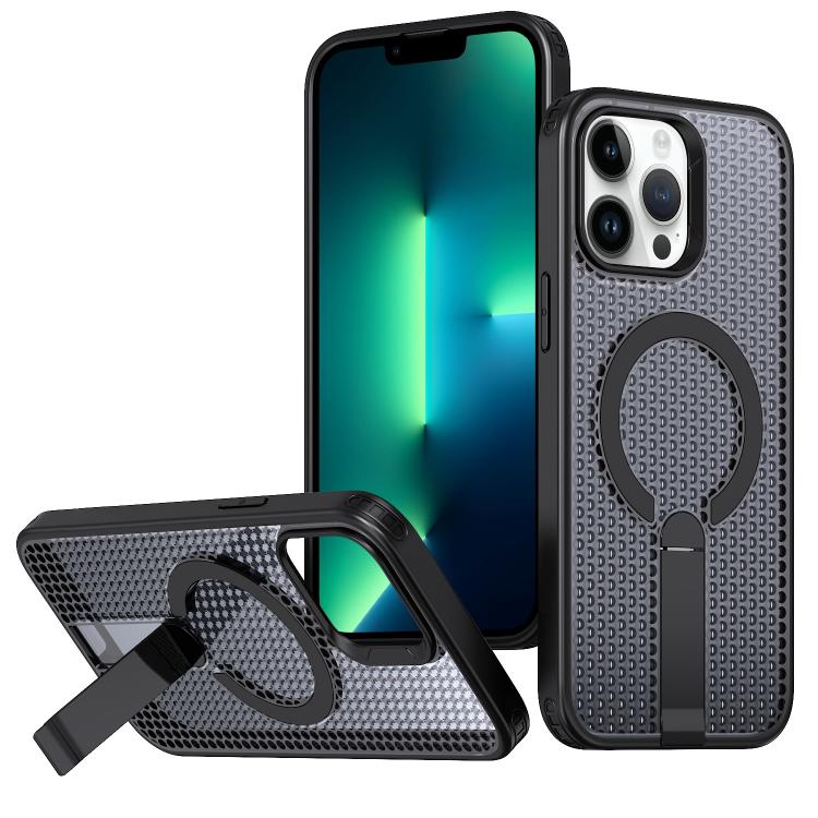 kalebol Honeycomb Cooling MagSafe Holder Phone Case, For iPhone 14, For iPhone 14 Pro, For iPhone 14 Pro Max, For iPhone 13 Pro Max