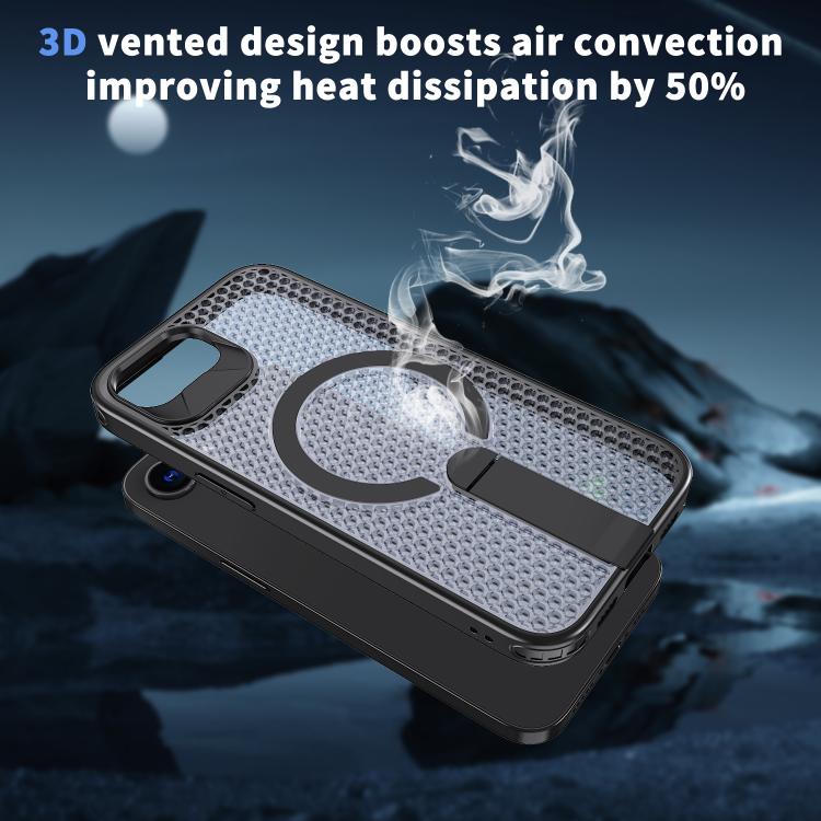 kalebol Honeycomb Cooling MagSafe Holder Phone Case, For iPhone 17e / 16e, For iPhone 17 Pro Max, For iPhone 17 Pro, For iPhone 17