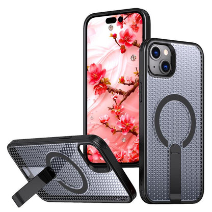 kalebol Honeycomb Cooling MagSafe Holder Phone Case, For iPhone 15, For iPhone 14 Plus, For iPhone 14, For iPhone 14 Pro