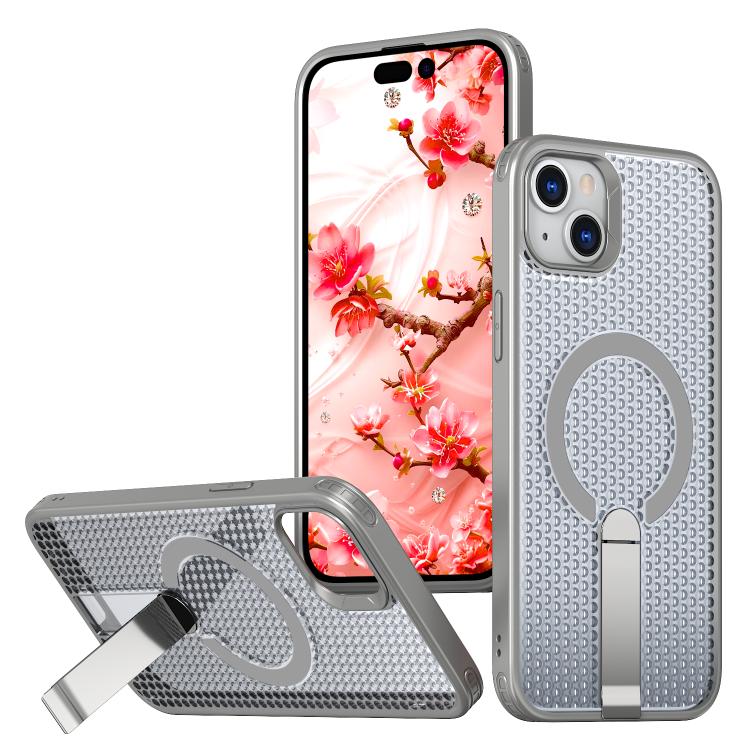 kalebol Honeycomb Cooling MagSafe Holder Phone Case, For iPhone 15, For iPhone 14 Plus, For iPhone 14, For iPhone 14 Pro