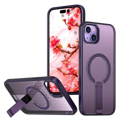kalebol Honeycomb Cooling MagSafe Holder Phone Case, For iPhone 15, For iPhone 14 Plus, For iPhone 14, For iPhone 14 Pro