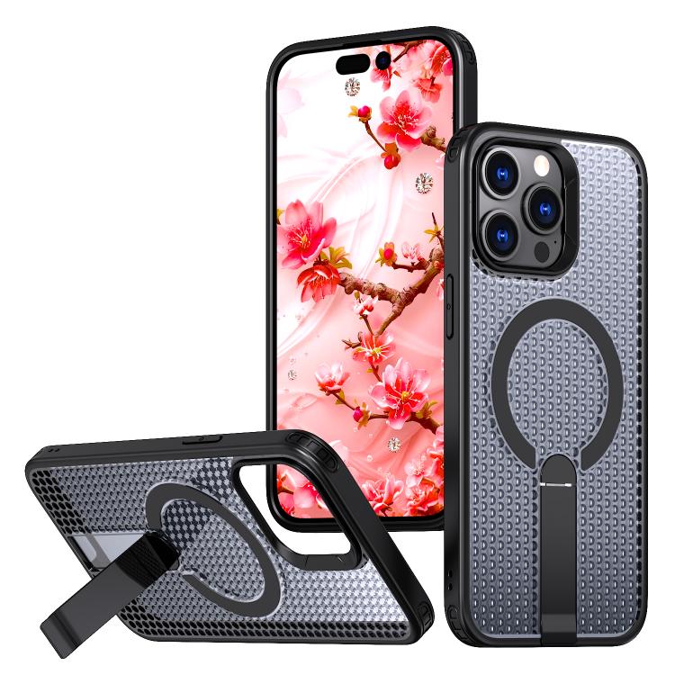 kalebol Honeycomb Cooling MagSafe Holder Phone Case, For iPhone 14, For iPhone 14 Pro, For iPhone 14 Pro Max, For iPhone 13 Pro Max