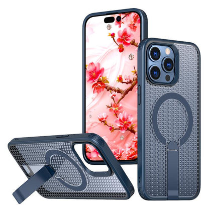 kalebol Honeycomb Cooling MagSafe Holder Phone Case, For iPhone 14, For iPhone 14 Pro, For iPhone 14 Pro Max, For iPhone 13 Pro Max