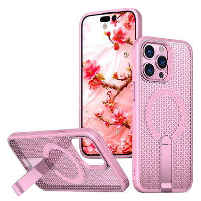 kalebol Honeycomb Cooling MagSafe Holder Phone Case, For iPhone 15, For iPhone 14 Plus, For iPhone 14, For iPhone 14 Pro