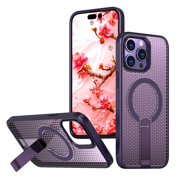 kalebol Honeycomb Cooling MagSafe Holder Phone Case, For iPhone 15, For iPhone 14 Plus, For iPhone 14, For iPhone 14 Pro