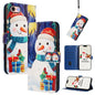 Christmas Series Buckle Leather Phone Case with Hand Strap, For iPhone 14 Pro Max, For iPhone SE 2022 / SE 2020 / 8 / 7, For iPhone 13 Pro Max, For iPhone 13 Pro