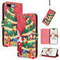 Christmas Series Buckle Leather Phone Case with Hand Strap, For iPhone XR, For iPhone XS Max, For iPhone 8 Plus / 7 Plus