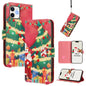 Christmas Series Buckle Leather Phone Case with Hand Strap, For iPhone 11 Pro Max, For iPhone 11, For iPhone 11 Pro, For iPhone XS / X