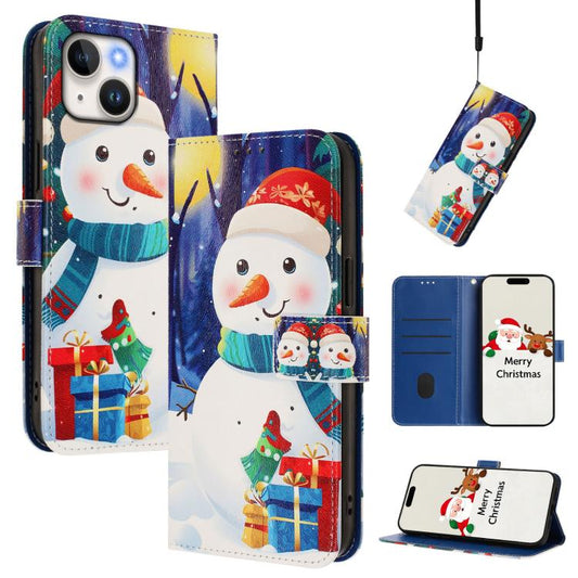 Christmas Series Buckle Leather Phone Case with Hand Strap, For iPhone 13 mini, For iPhone 12 Pro / 12, For iPhone 12 Pro Max, For iPhone 12 mini