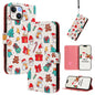 Christmas Series Buckle Leather Phone Case with Hand Strap, For iPhone 13 mini, For iPhone 12 Pro / 12, For iPhone 12 Pro Max, For iPhone 12 mini