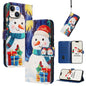 Christmas Series Buckle Leather Phone Case with Hand Strap, For iPhone 16, For iPhone 15 Pro Max, For iPhone 15 Pro, For iPhone 15 Plus
