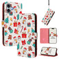 Christmas Series Buckle Leather Phone Case with Hand Strap, For iPhone 16, For iPhone 15 Pro Max, For iPhone 15 Pro, For iPhone 15 Plus
