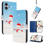 Christmas Series Buckle Leather Phone Case with Hand Strap, For iPhone 16, For iPhone 15 Pro Max, For iPhone 15 Pro, For iPhone 15 Plus