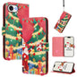 Christmas Series Buckle Leather Phone Case with Hand Strap, For iPhone 18 Pro / 17 Pro, For iPhone 18 Pro Max / 17 Pro Max, For iPhone 17e / 16e, For iPhone 17