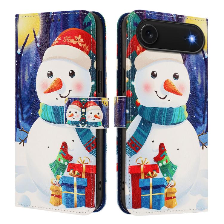 Christmas Series Buckle Leather Phone Case with Hand Strap, For iPhone Air, For iPhone 16 Pro Max, For iPhone 16 Pro, For iPhone 16 Plus