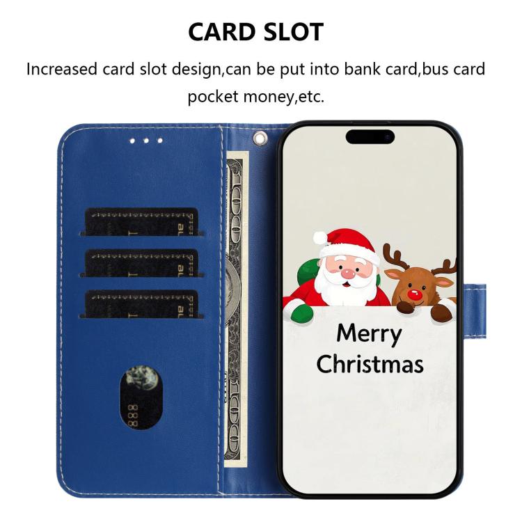 Christmas Series Buckle Leather Phone Case with Hand Strap, For iPhone Air, For iPhone 16 Pro Max, For iPhone 16 Pro, For iPhone 16 Plus