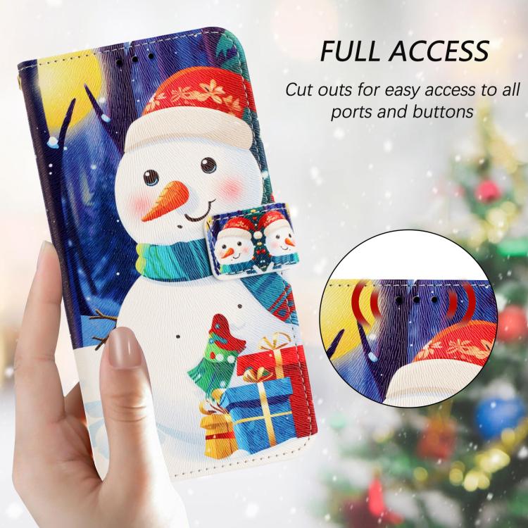 Christmas Series Buckle Leather Phone Case with Hand Strap, For iPhone Air, For iPhone 16 Pro Max, For iPhone 16 Pro, For iPhone 16 Plus